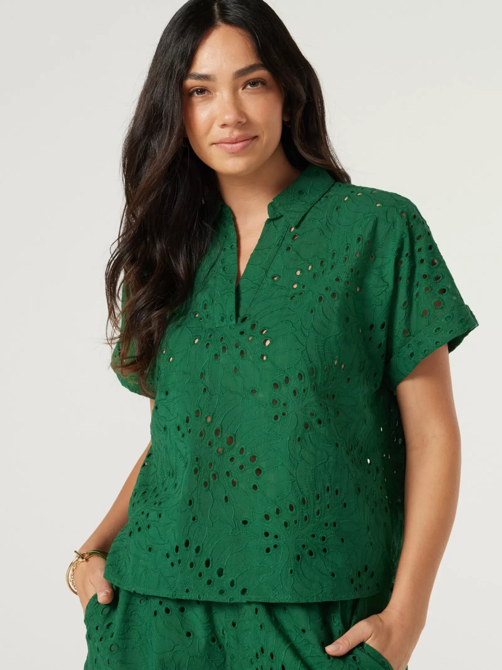 Cara Cutwork Shirt | Jeanswest Fashion