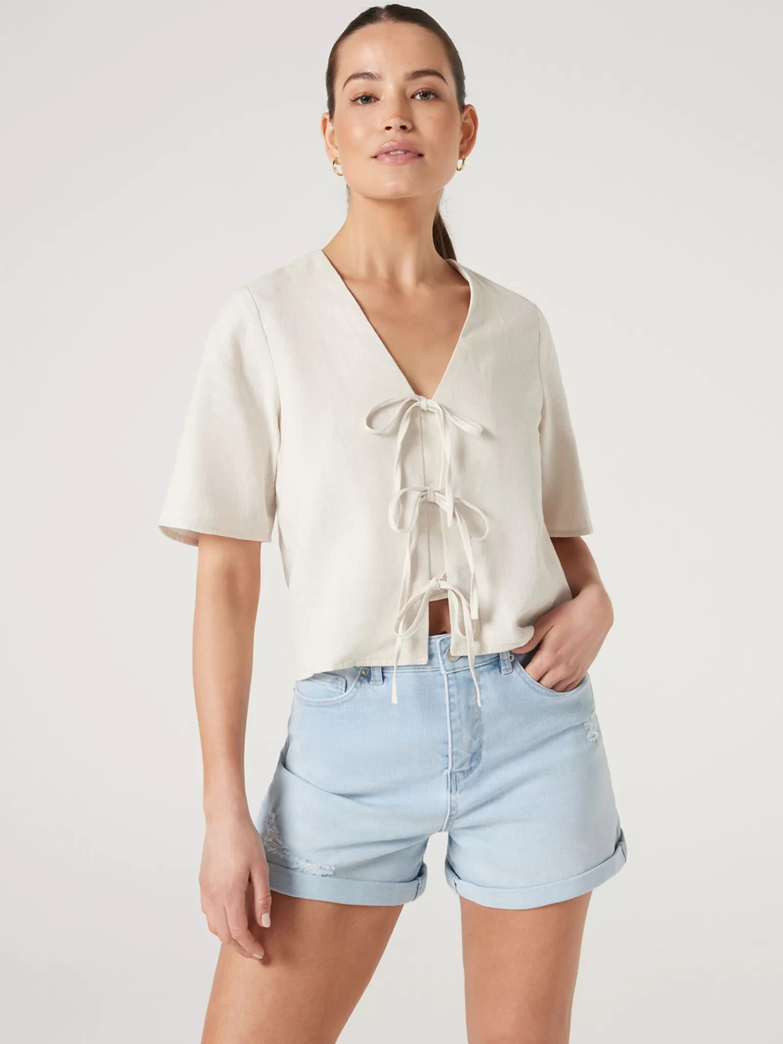 Demi Tie Front Top | Jeanswest New