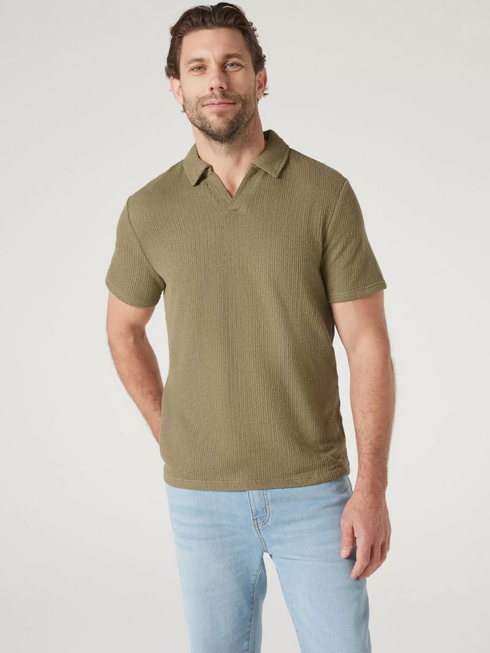 Short Sleeve Jasper Textured Polo | Jeanswest Online