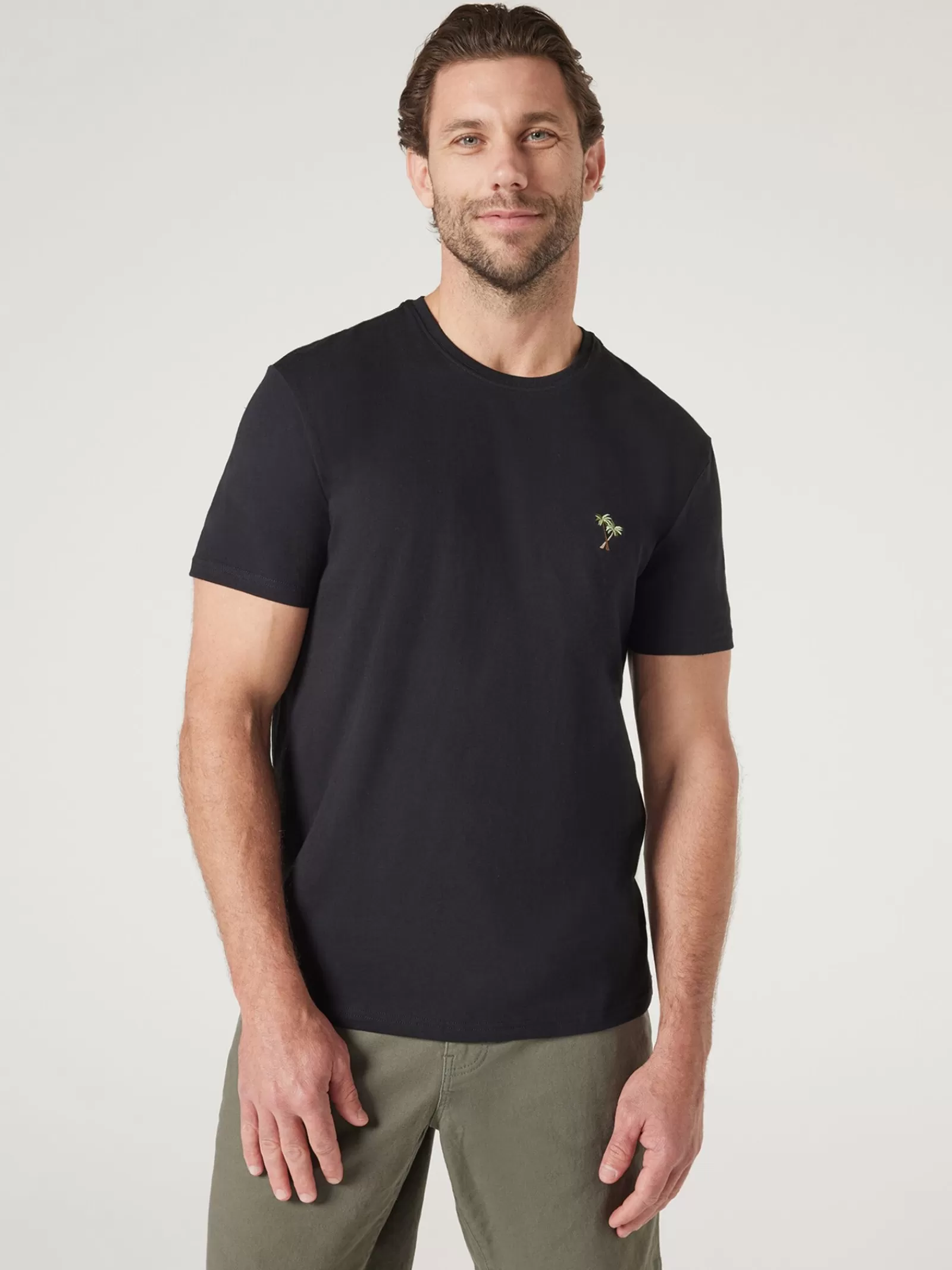 Short Sleeve Palm Embroidered Crew Tee | Jeanswest Clearance